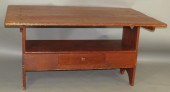 BENCH TABLEca. 1820; in softwo