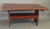 BENCH TABLEca. 1850; painted r