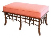 BENCH WITH PINK UPHOLSTERED TO