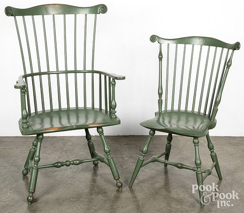 BENCHMADE WINDSOR ARMCHAIR AND SIDE