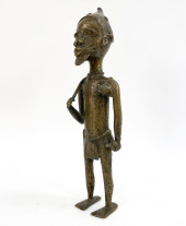 BENIN BRONZE FIGURE<br>Depicti
