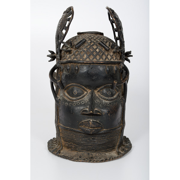 Benin Bronze Head African. A