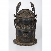 Benin Bronze Head African. A B