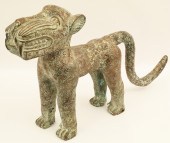 BENIN BRONZE OF A LEOPARD Afri