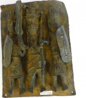 BENIN BRONZE PLAQUE, 20TH CENT