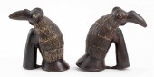 BENIN BRONZE STYLE BIRD SCULPT