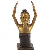 BENIN. BUST OF A WOMAN, GILT B