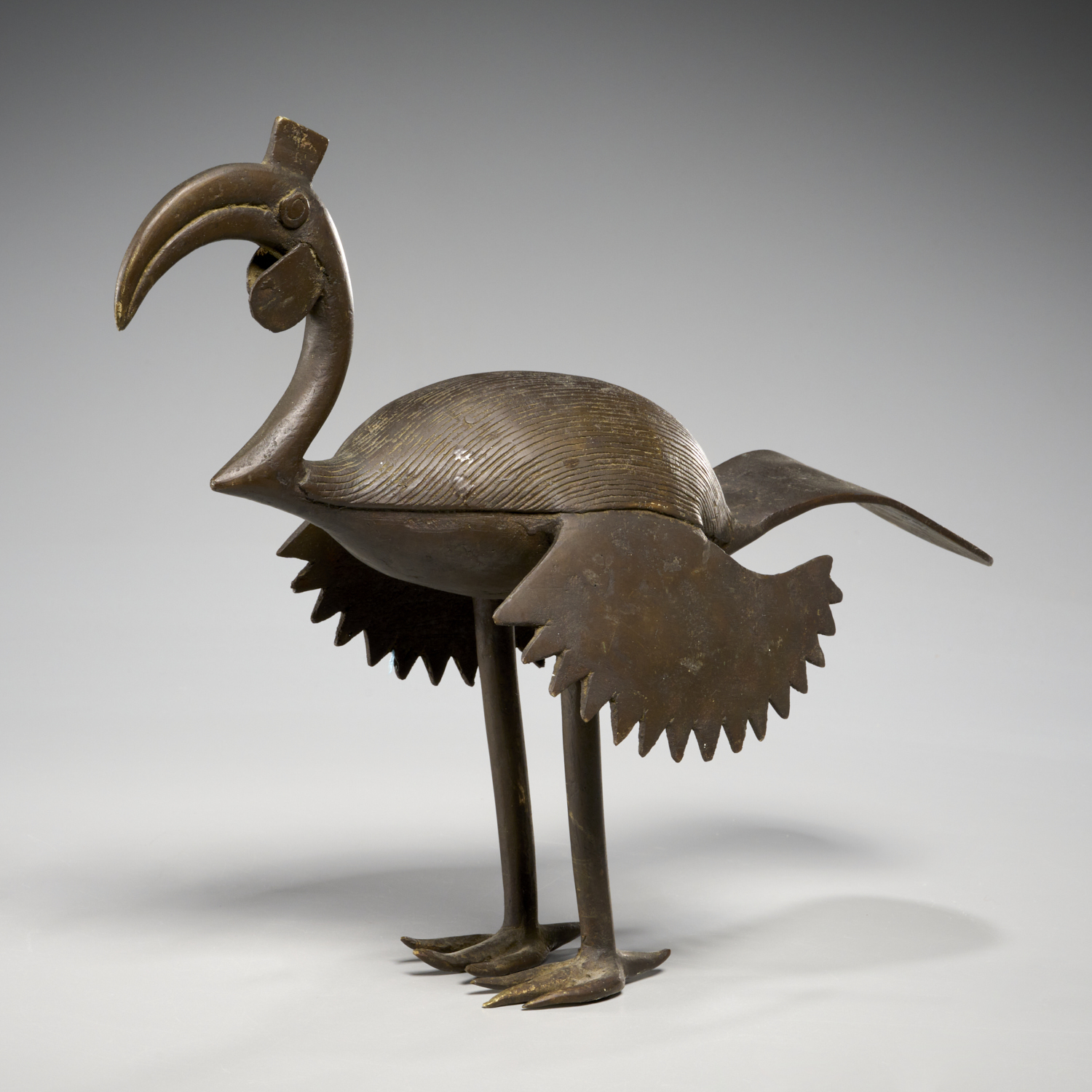 BENIN PEOPLES, BRONZE BIRD 20th c.,