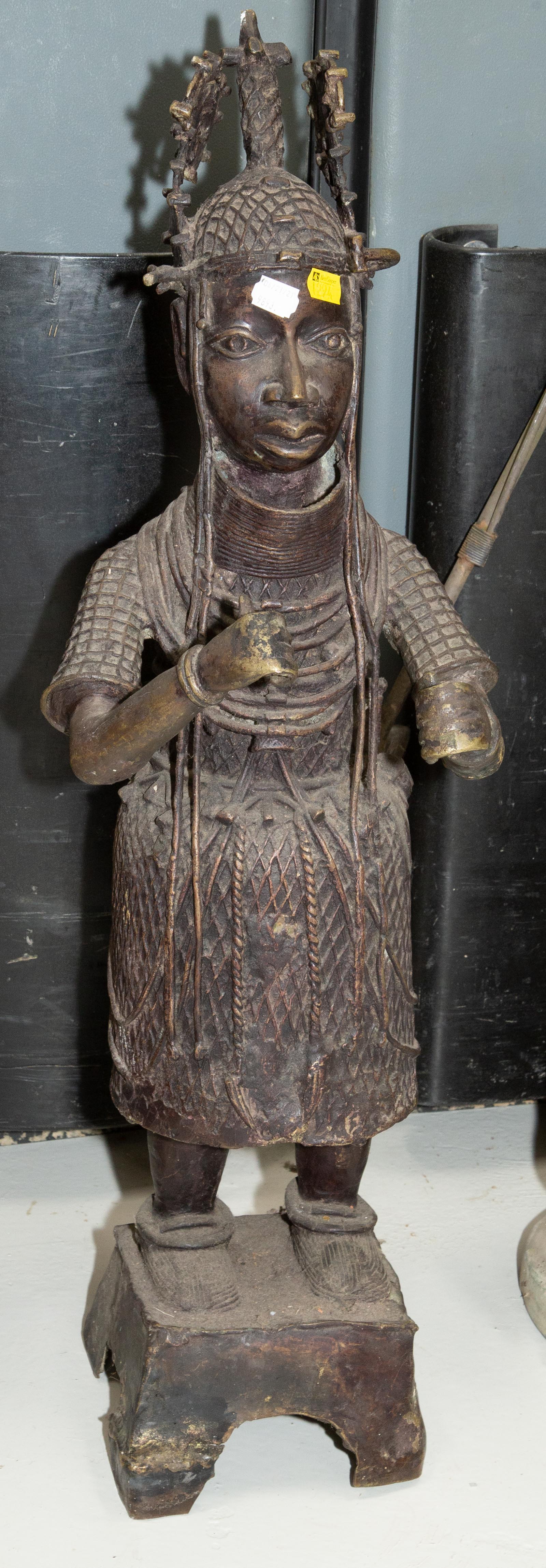 BENIN STYLE BRONZE ROYAL FIGURE