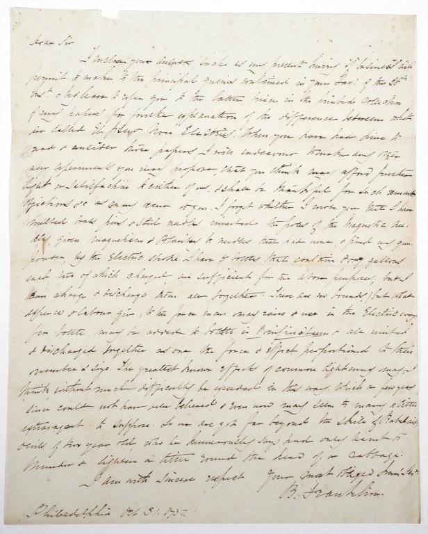 [BENJAMIN FRANKLIN] MANUSCRIPT COPY