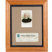 BENJAMIN HARRISON SIGNED CHECK