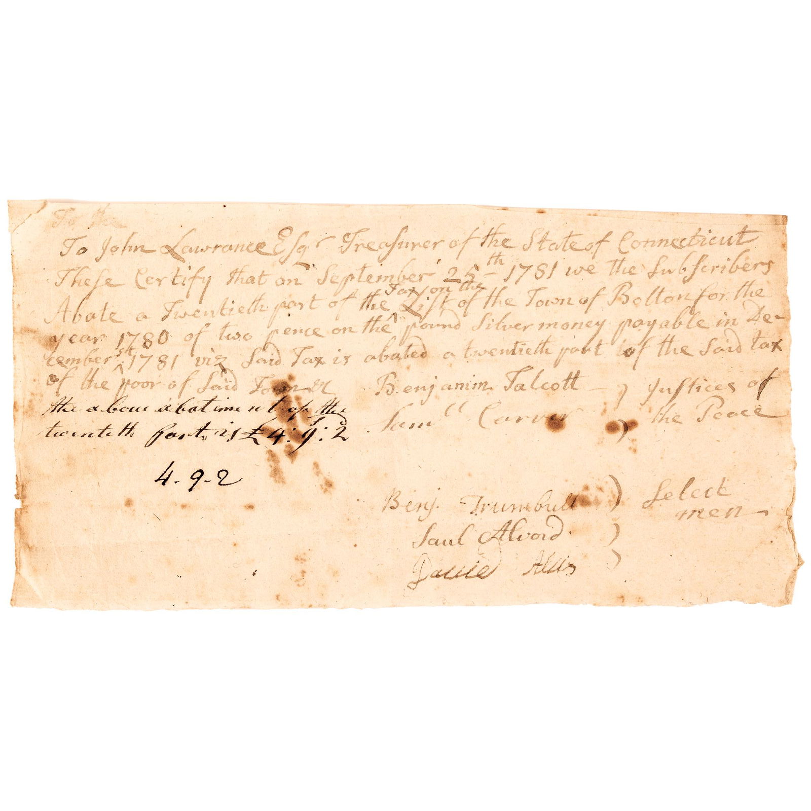 BENJAMIN TRUMBULL (1735-1820)