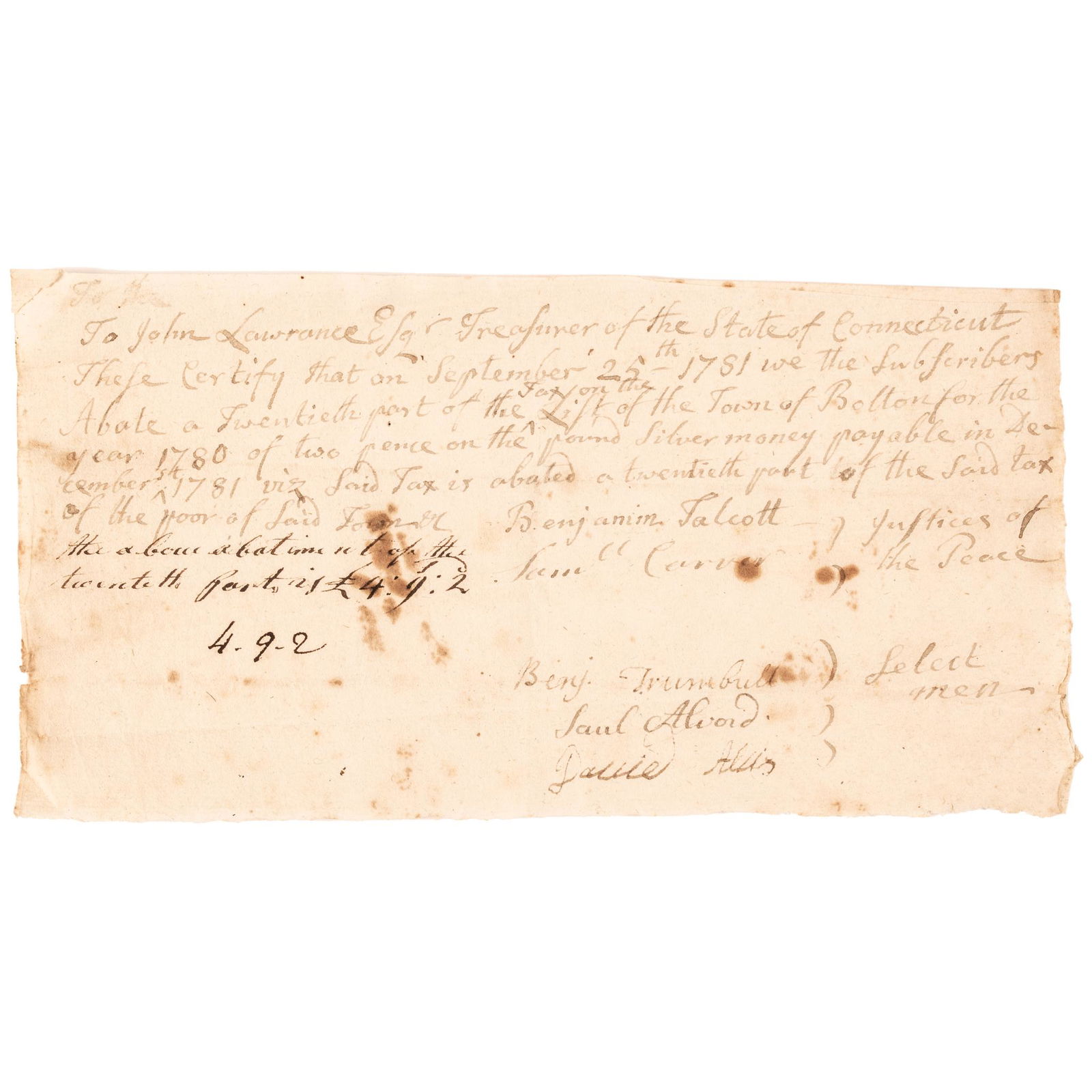 BENJAMIN TRUMBULL (1735-1820)