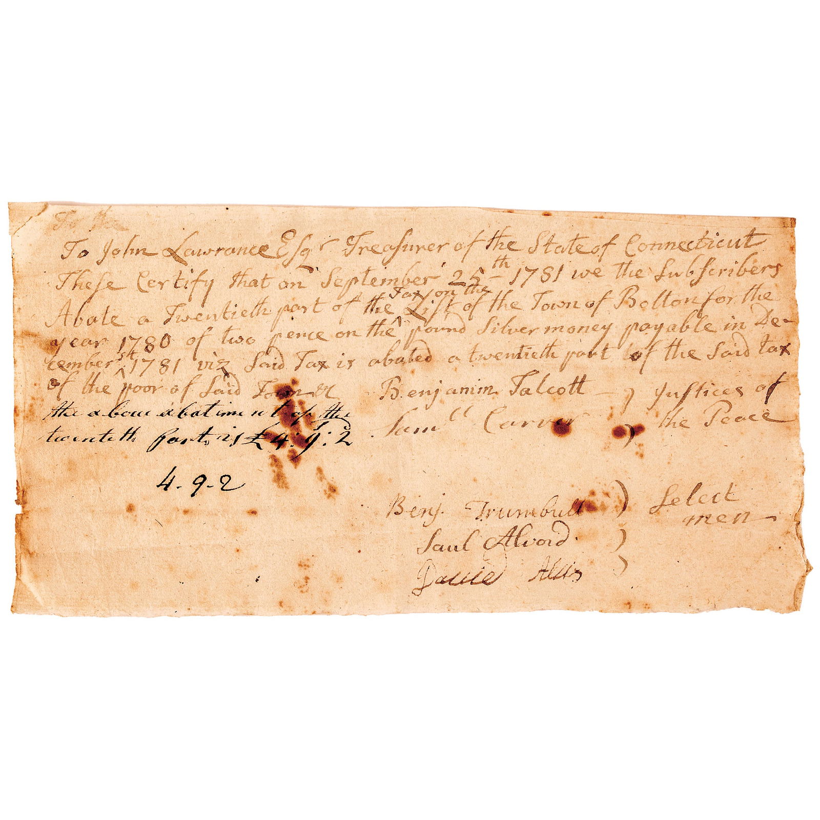 BENJAMIN TRUMBULL (1735-1820)