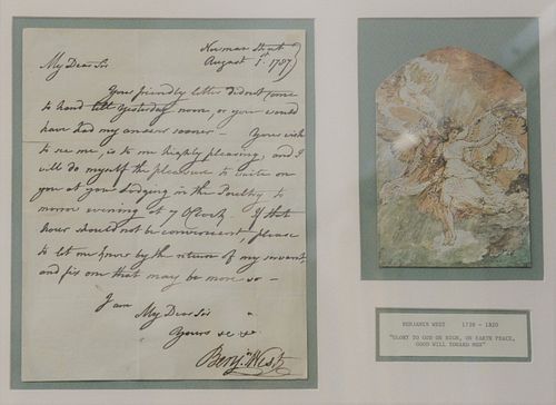 BENJAMIN WEST AUTOGRAPH LETTER,