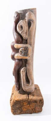 BENNETT POLYCHROME LOG CARVING