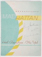 BENNY GOODMAN 1938 SIGNED MENU