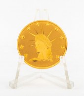 BENRUS 18K YELLOW GOLD COIN CA