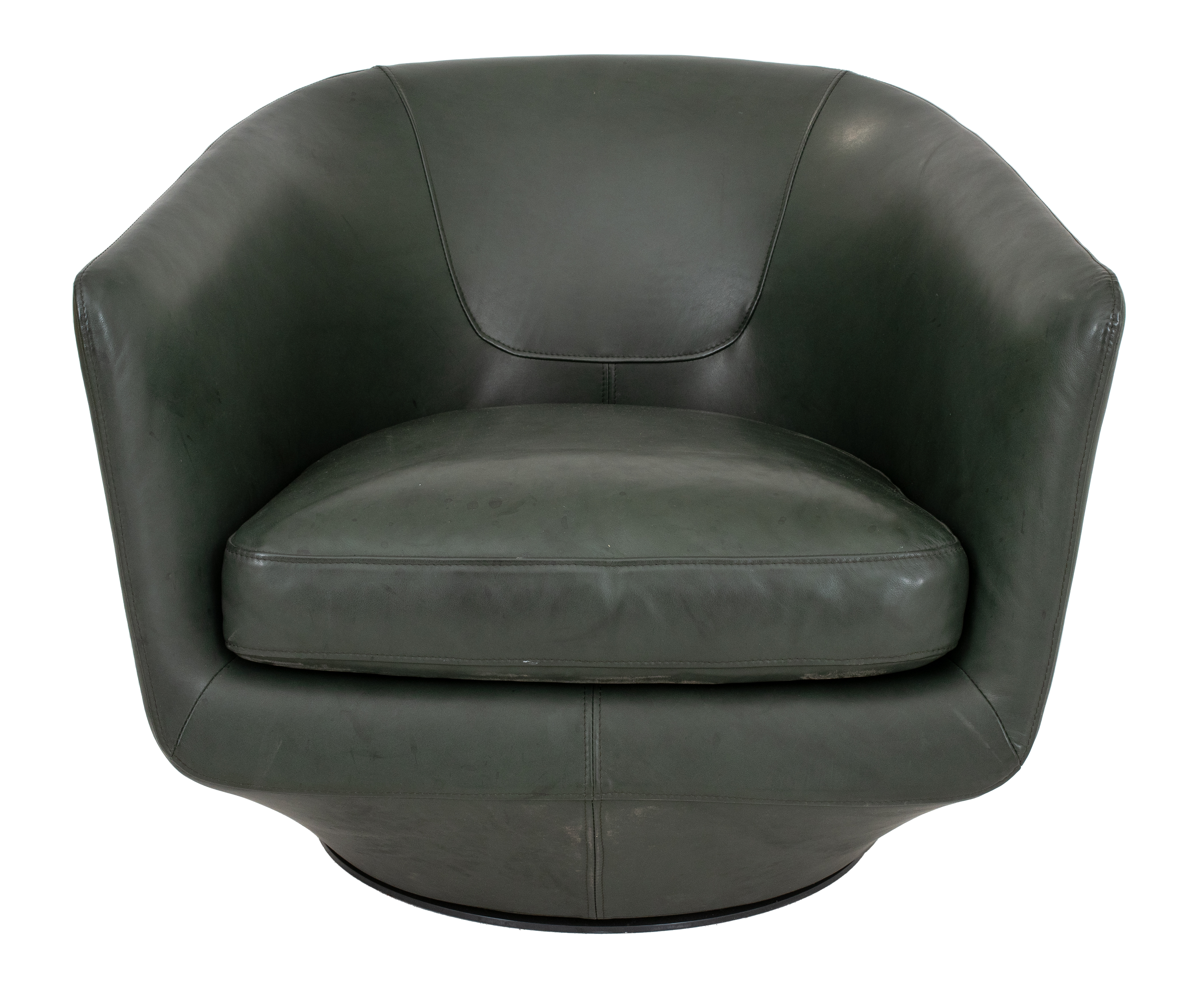 BENSEN OLIVE LEATHER UPHOLSTERED