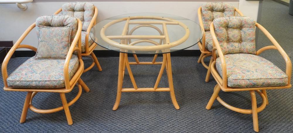 BENT BAMBOO GLASS TOP DINING