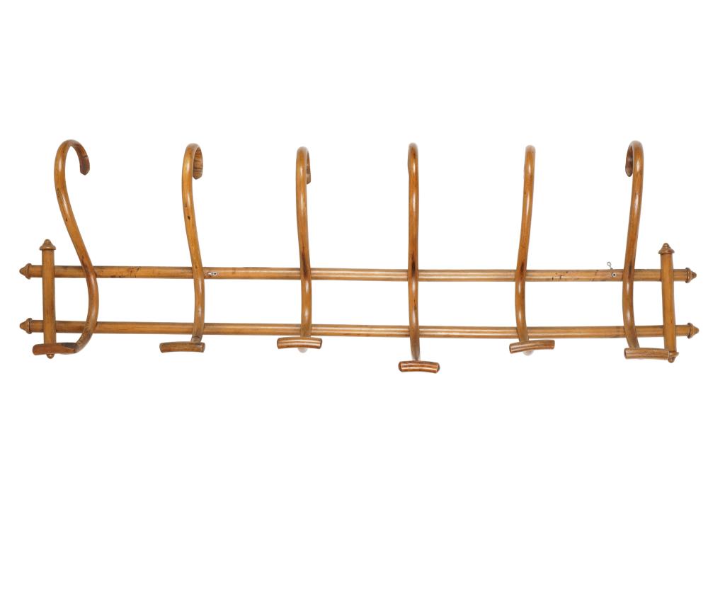 BENTWOOD COAT RACKwith six hooks;