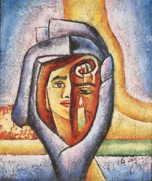 BENYAMIN LONG OIL ON CANVAS