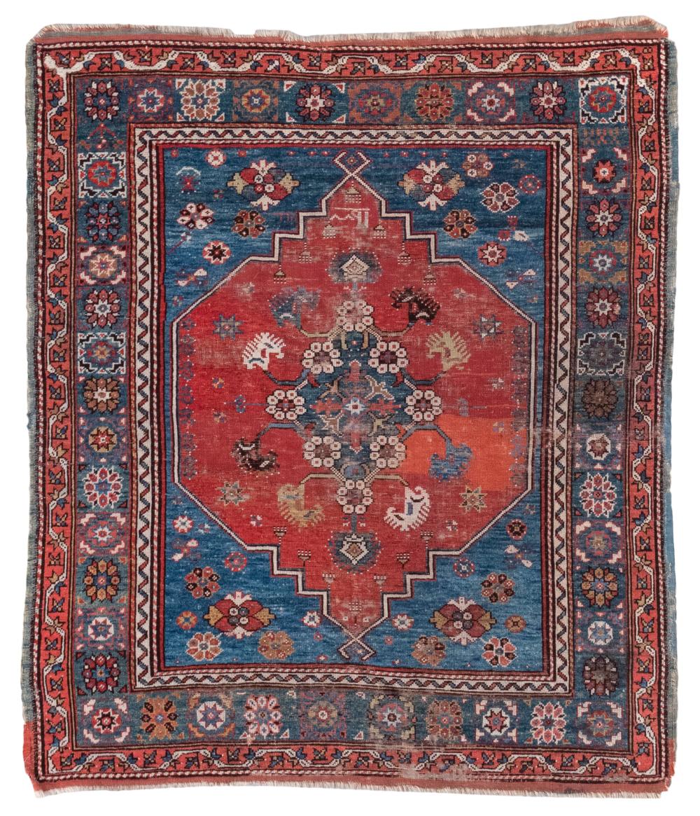 BERGAMO RUG: 4'4" X 5'0" 19TH