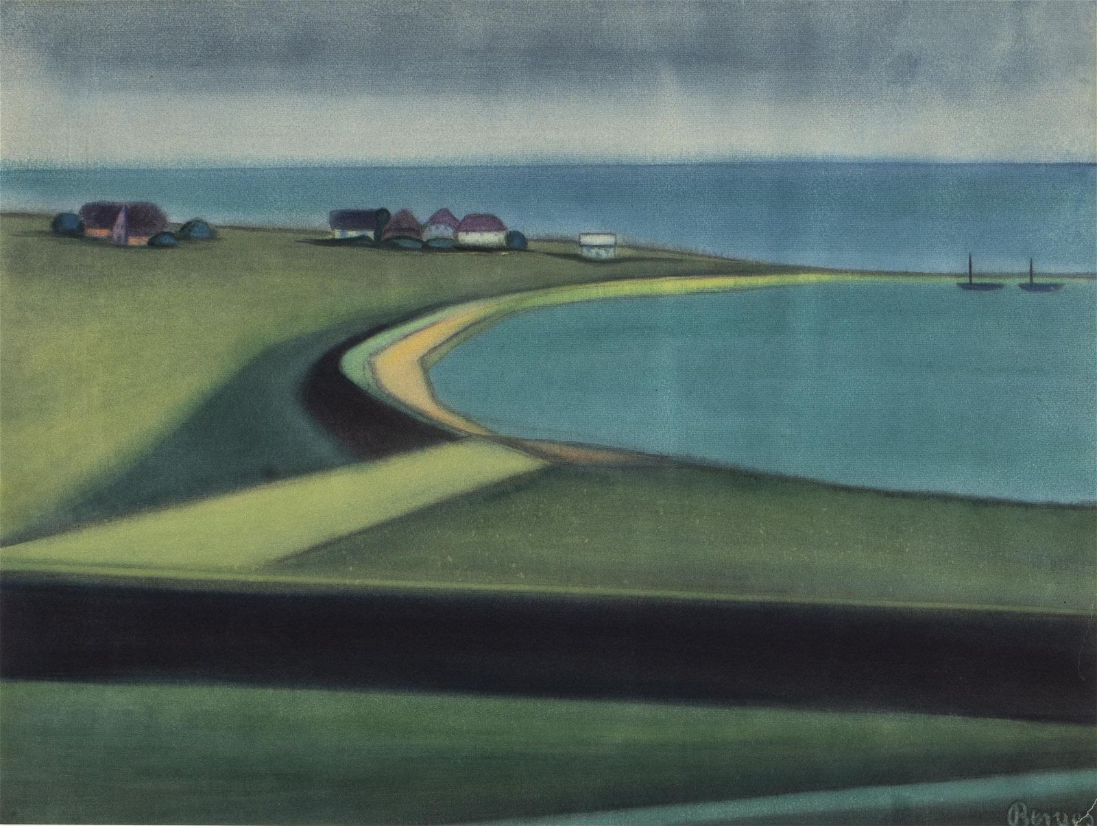 BERGES, LANDSCAPE, PASTELBerges,