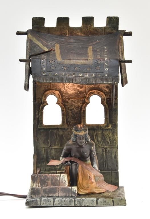 Bergman type painted spelter