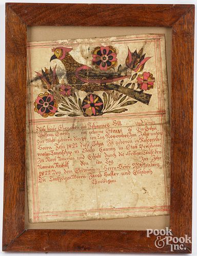 BERKS COUNTY FRAKTUR BIRTH