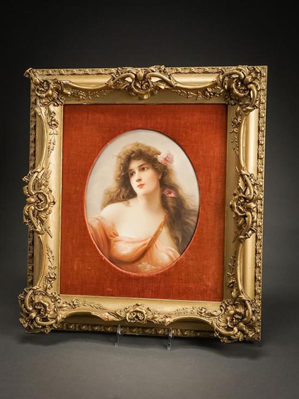 BERLIN PORCELAIN OVAL PLAQUE OF