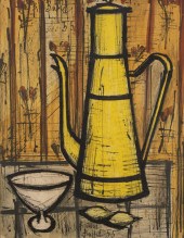 BERNARD BUFFET, 'CAFETIERE JAU