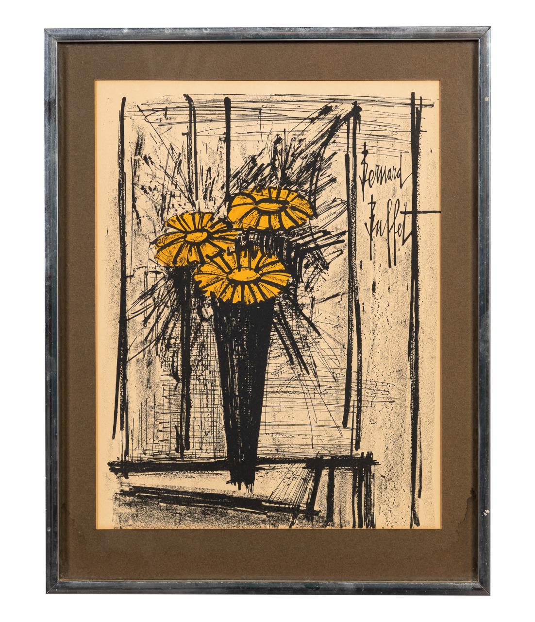 BERNARD BUFFET, "FLOWER" LITHOGRAPH