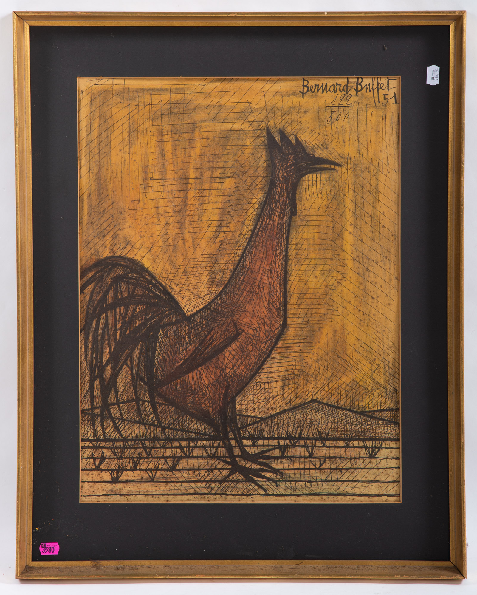 BERNARD BUFFET. "LE COQ," COLOR