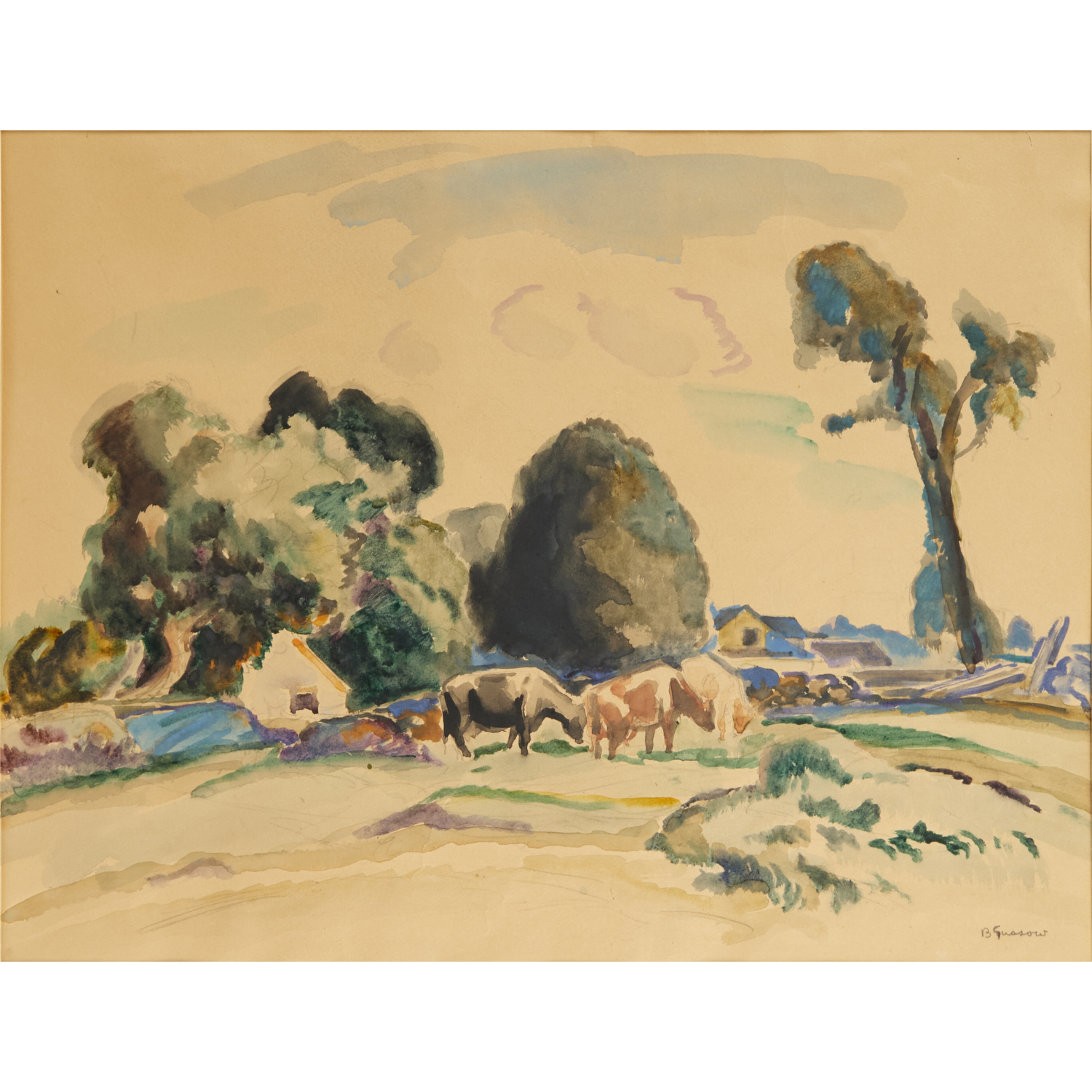 BERNARD GUSSOW, WATERCOLOR ON PAPER