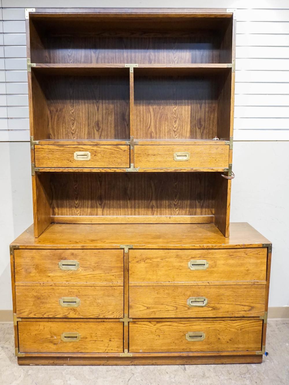 BERNHARDT CAMPAIGN STYLE OAK TWO