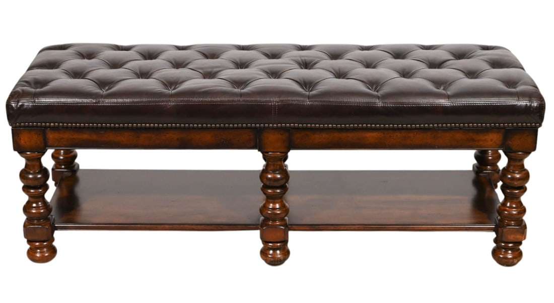 BERNHARDT LEATHER TUFTED