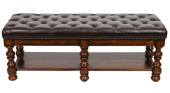 BERNHARDT LEATHER TUFTED UPHOL