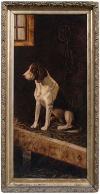 Bertha Walker painting, hound in