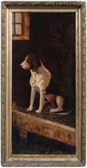 Bertha Walker painting, hound