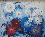 BERTO ZACHERY, FLOWERS, OIL ON