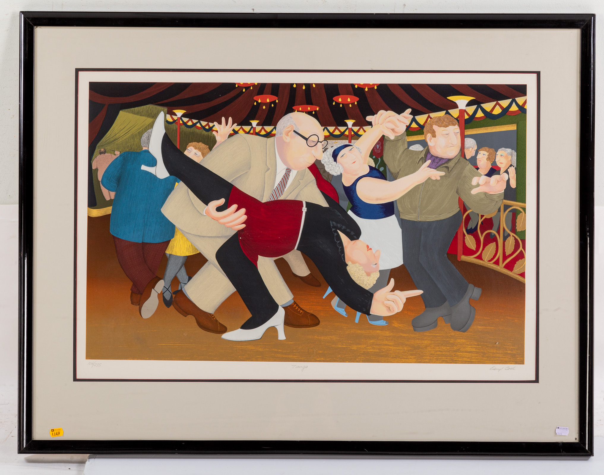 BERYL COOK. "TANGO," LITHOGRAPH