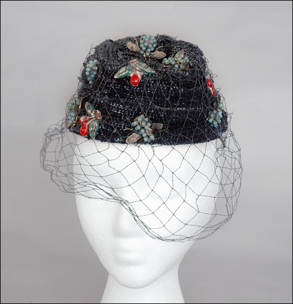 BES-BEN INSECTS AND CHERRIES HAT.