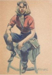 BESSER Leonard. Watercolor of