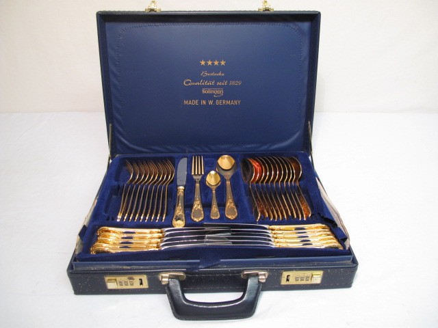 Bestecke SBS Solingen 23k gold
