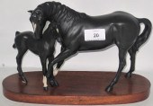 Beswick Black Beauty and foal