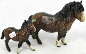 Beswick Brown Horses Shetland