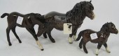 Beswick Brown Horses Shetland