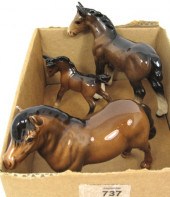 Beswick Brown Horses Shire Foa