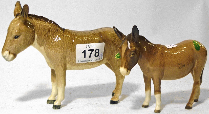 Beswick Donkey 1364 and Donkey 2267